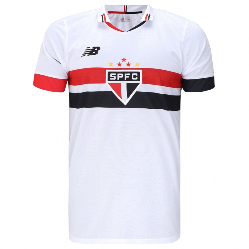 Criança Camisola Guilherme Reis #0 Branco Vermelho Preto Principal 2024/25 Camisa Brasil