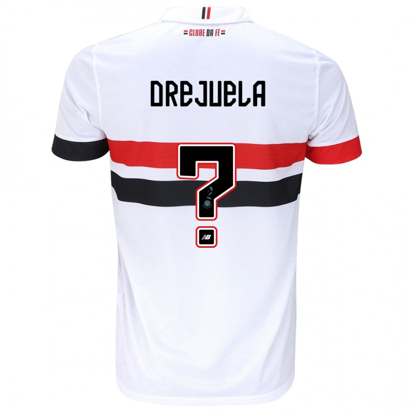 Criança Camisola Luis Orejuela #0 Branco Vermelho Preto Principal 2024/25 Camisa Brasil