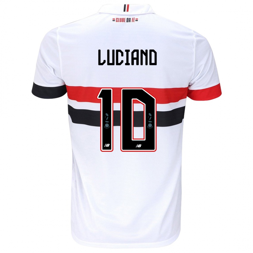 Criança Camisola Luciano #10 Branco Vermelho Preto Principal 2024/25 Camisa Brasil