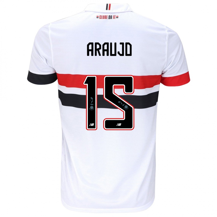 Criança Camisola Michel Araújo #15 Branco Vermelho Preto Principal 2024/25 Camisa Brasil