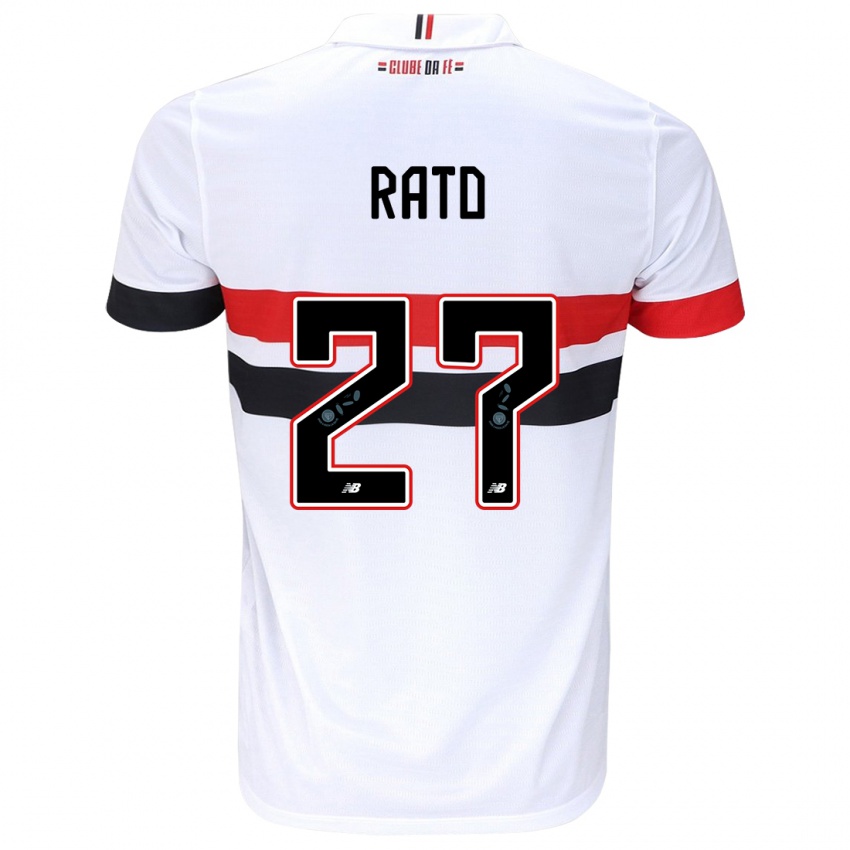 Criança Camisola Wellington Rato #27 Branco Vermelho Preto Principal 2024/25 Camisa Brasil