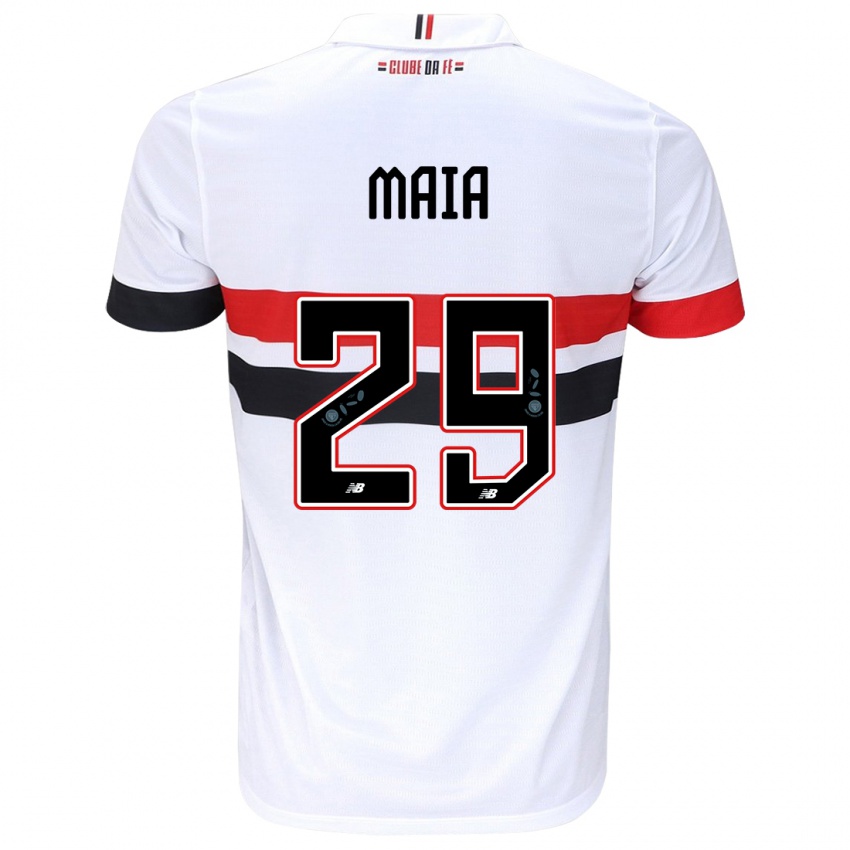 Criança Camisola Pablo Maia #29 Branco Vermelho Preto Principal 2024/25 Camisa Brasil