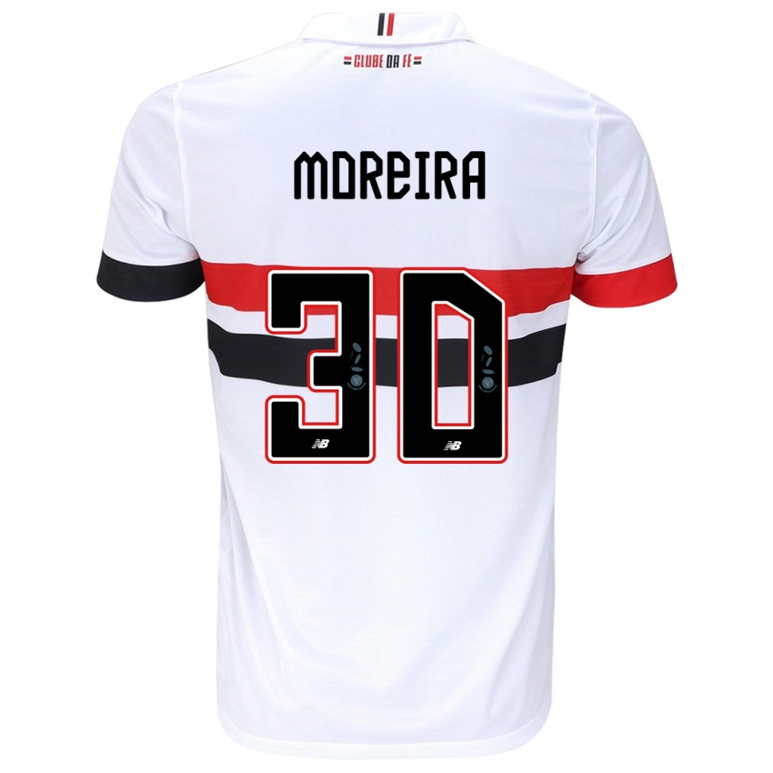 Criança Camisola João Moreira #30 Branco Vermelho Preto Principal 2024/25 Camisa Brasil