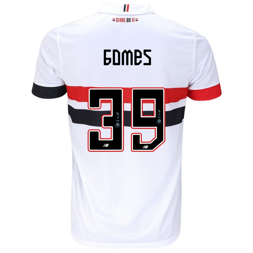 Criança Camisola William Gomes #39 Branco Vermelho Preto Principal 2024/25 Camisa Brasil