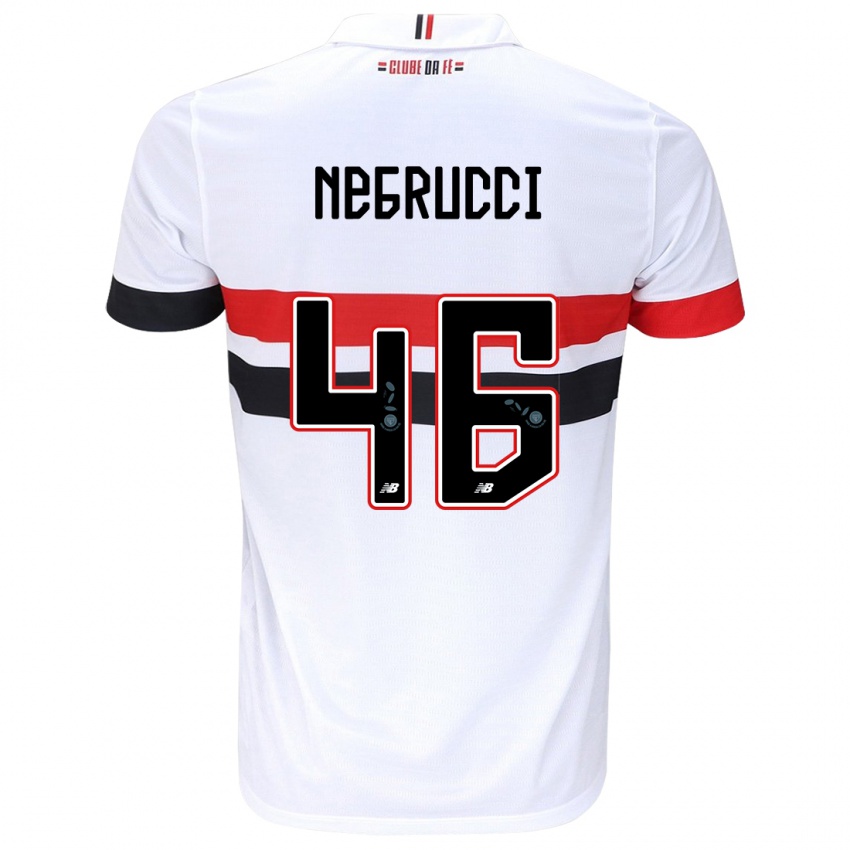 Criança Camisola Felipe Negrucci #46 Branco Vermelho Preto Principal 2024/25 Camisa Brasil