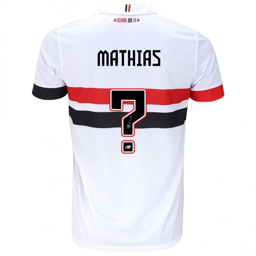 Criança Camisola Leandro Mathias #0 Branco Vermelho Preto Principal 2024/25 Camisa Brasil