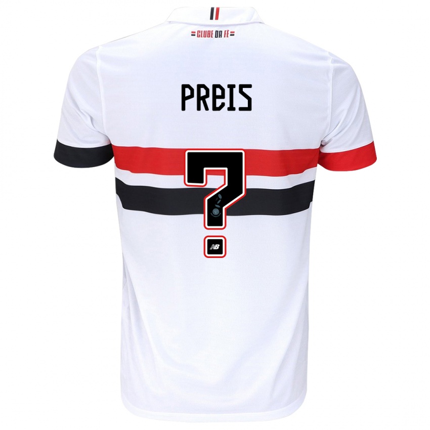 Criança Camisola Felipe Preis #0 Branco Vermelho Preto Principal 2024/25 Camisa Brasil