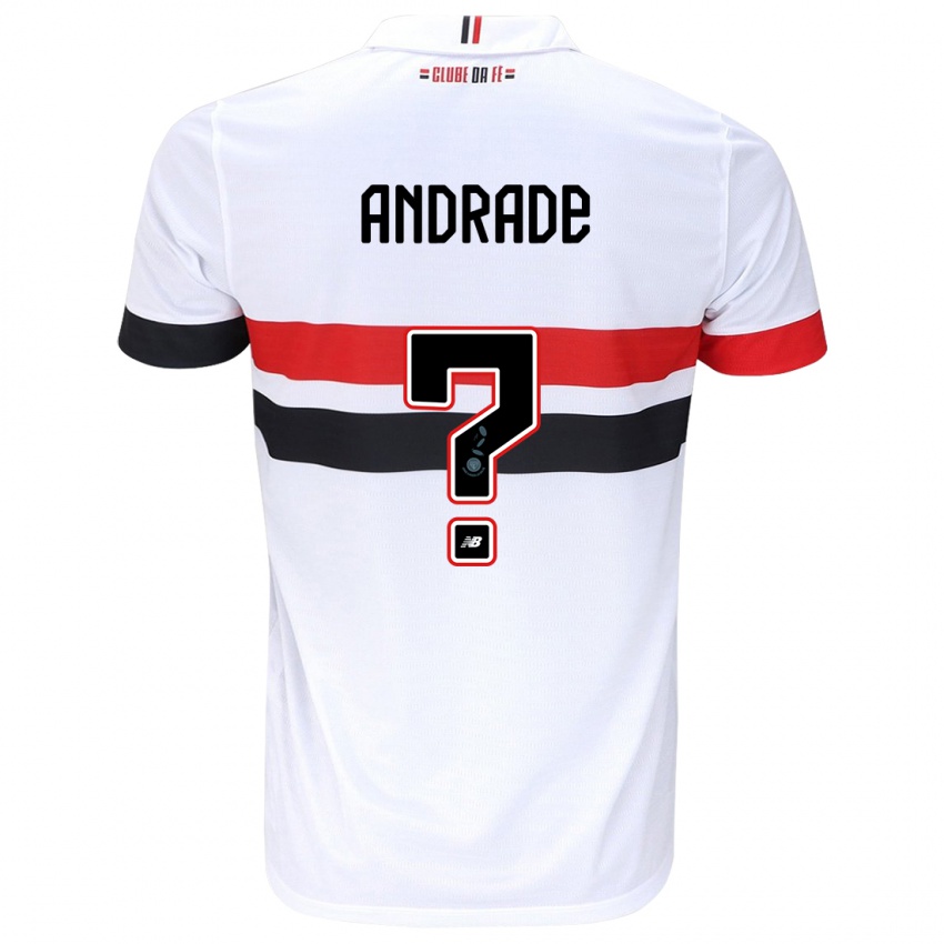 Criança Camisola Pedro Andrade #0 Branco Vermelho Preto Principal 2024/25 Camisa Brasil