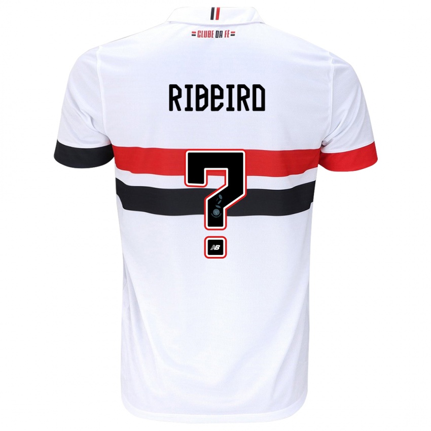 Criança Camisola Thiago Ribeiro #0 Branco Vermelho Preto Principal 2024/25 Camisa Brasil