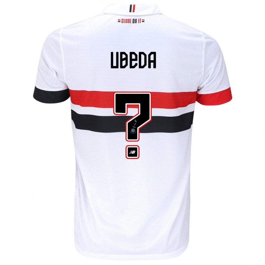 Criança Camisola Felipe Ubeda #0 Branco Vermelho Preto Principal 2024/25 Camisa Brasil