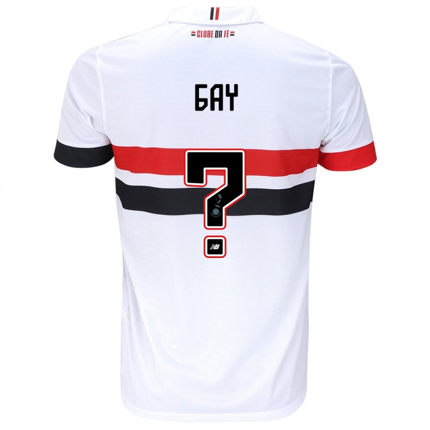 Criança Camisola Ganael Gay #0 Branco Vermelho Preto Principal 2024/25 Camisa Brasil