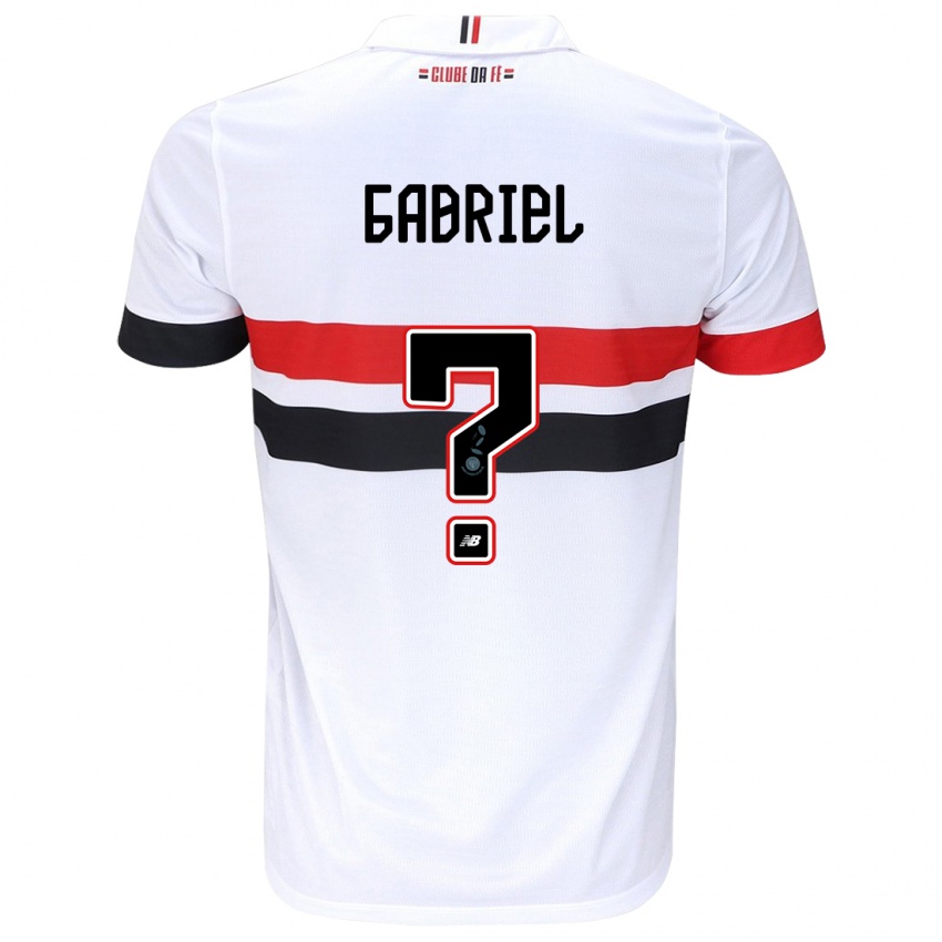 Criança Camisola Gabriel Bruno #0 Branco Vermelho Preto Principal 2024/25 Camisa Brasil