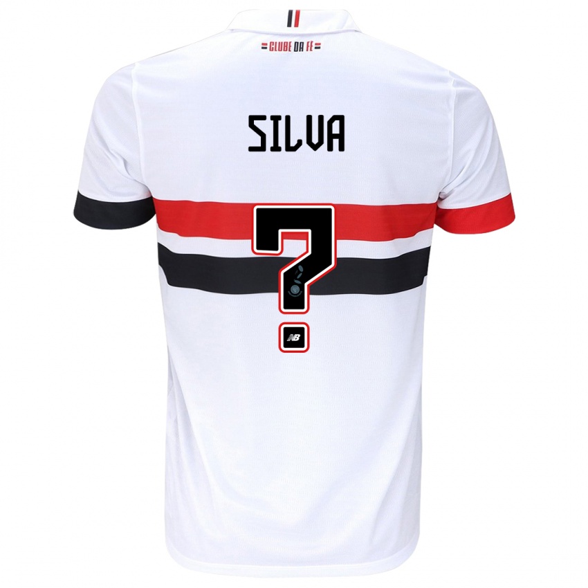 Criança Camisola Mateus Silva #0 Branco Vermelho Preto Principal 2024/25 Camisa Brasil