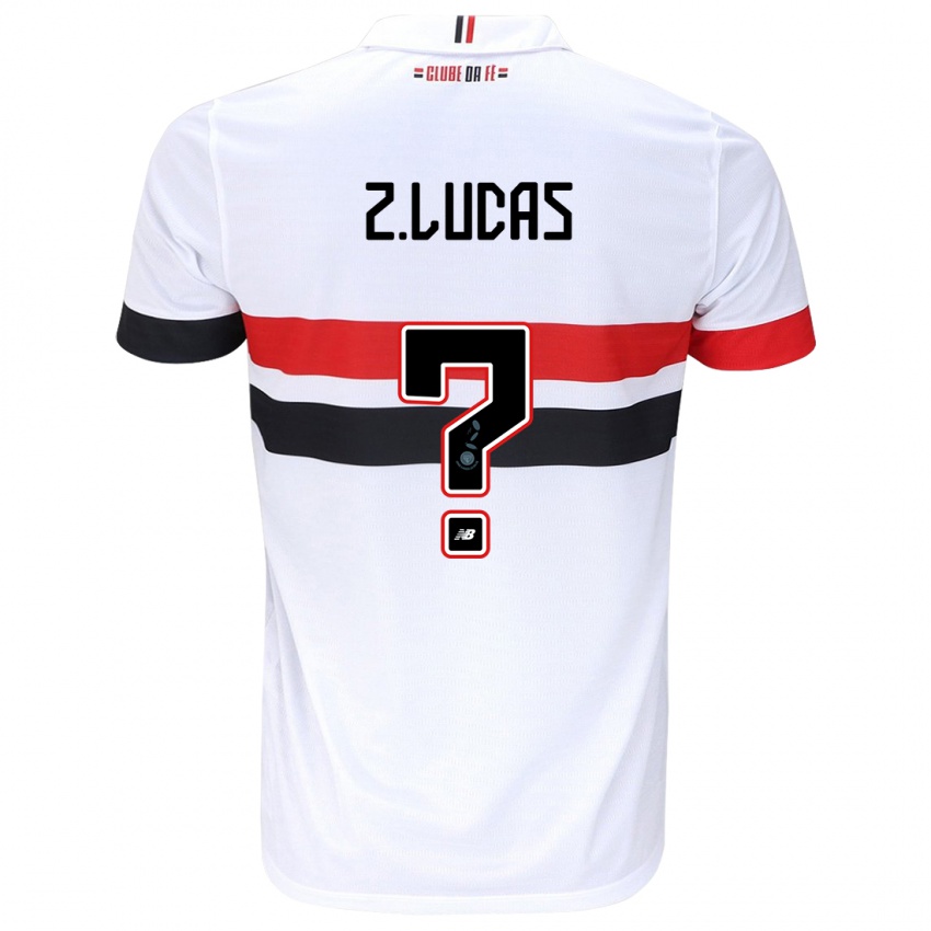 Criança Camisola Zé Lucas #0 Branco Vermelho Preto Principal 2024/25 Camisa Brasil