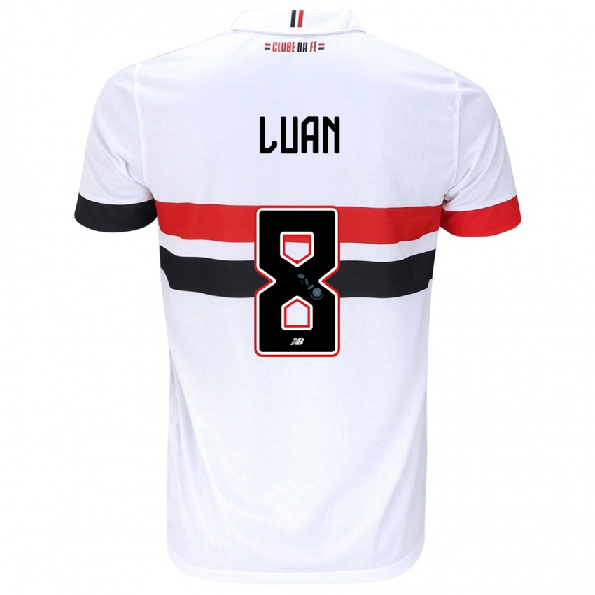 Criança Camisola Luan #8 Branco Vermelho Preto Principal 2024/25 Camisa Brasil