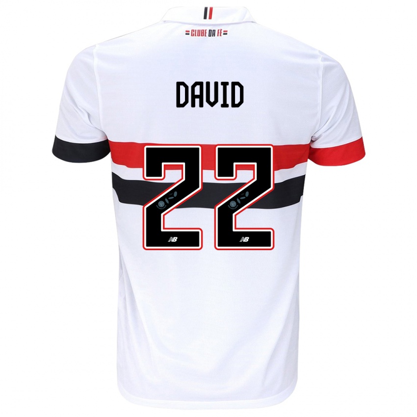 Criança Camisola David #22 Branco Vermelho Preto Principal 2024/25 Camisa Brasil