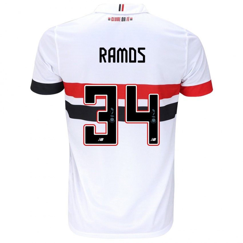 Criança Camisola Raí Ramos #34 Branco Vermelho Preto Principal 2024/25 Camisa Brasil