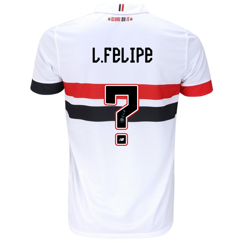 Criança Camisola Luis Felipe #0 Branco Vermelho Preto Principal 2024/25 Camisa Brasil