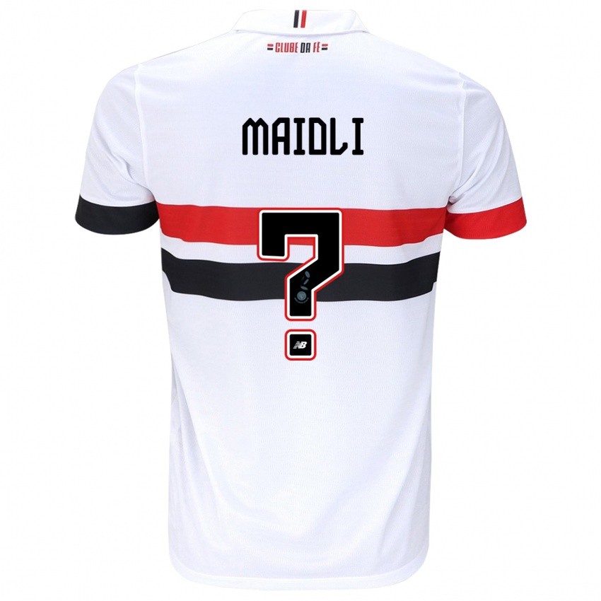 Criança Camisola Gabriel Maioli #0 Branco Vermelho Preto Principal 2024/25 Camisa Brasil