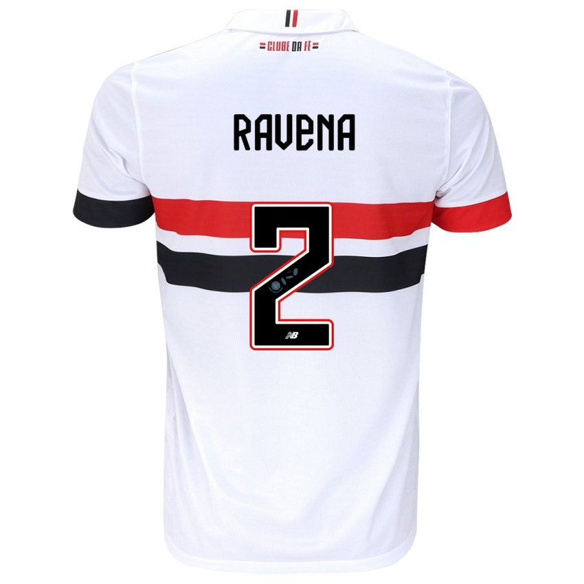 Criança Camisola Ravena #2 Branco Vermelho Preto Principal 2024/25 Camisa Brasil