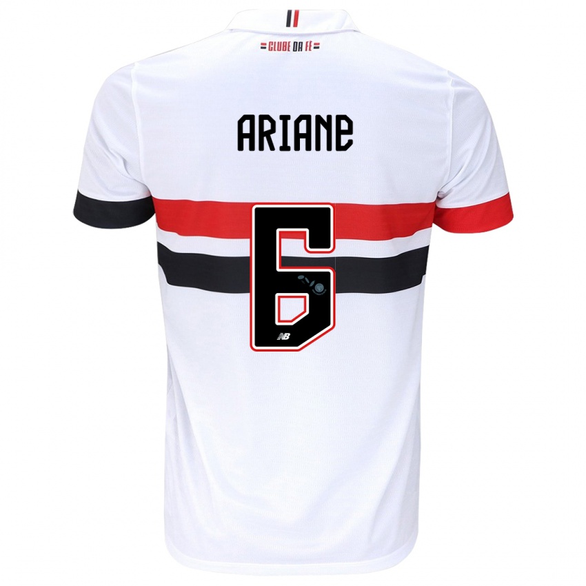 Criança Camisola Ariane #6 Branco Vermelho Preto Principal 2024/25 Camisa Brasil