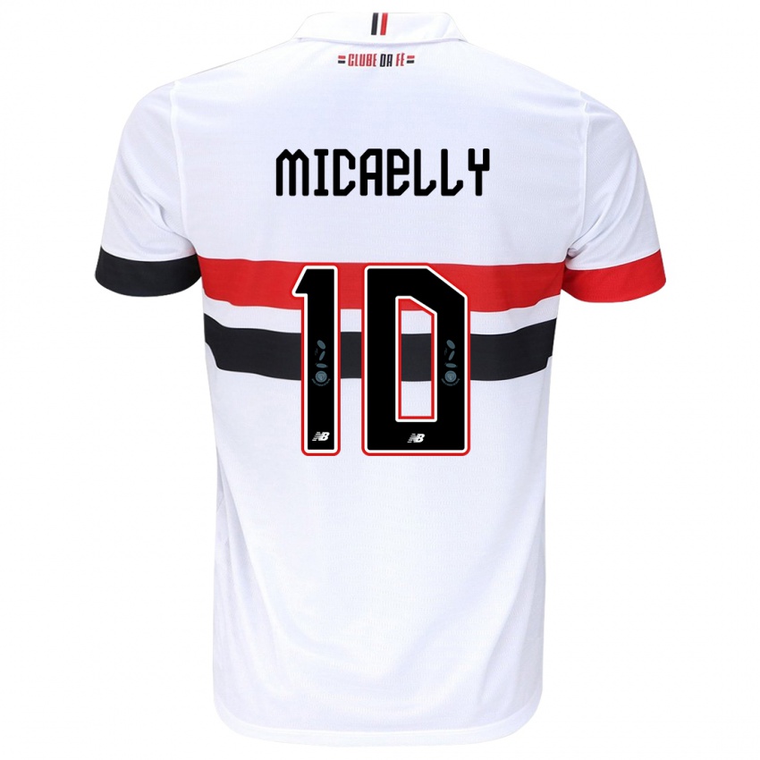 Criança Camisola Micaelly #10 Branco Vermelho Preto Principal 2024/25 Camisa Brasil