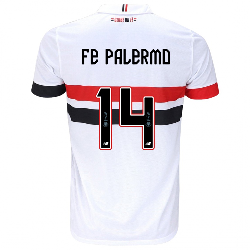 Criança Camisola Fe Palermo #14 Branco Vermelho Preto Principal 2024/25 Camisa Brasil