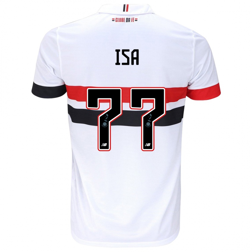 Criança Camisola Isa #77 Branco Vermelho Preto Principal 2024/25 Camisa Brasil