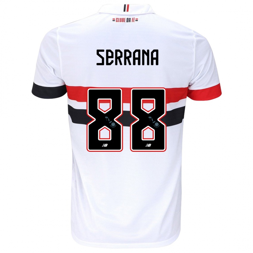 Criança Camisola Serrana #88 Branco Vermelho Preto Principal 2024/25 Camisa Brasil