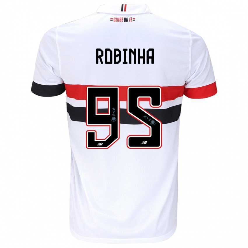 Criança Camisola Robinha #95 Branco Vermelho Preto Principal 2024/25 Camisa Brasil