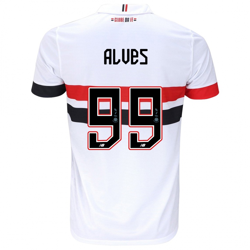 Criança Camisola Letícia Alves #99 Branco Vermelho Preto Principal 2024/25 Camisa Brasil