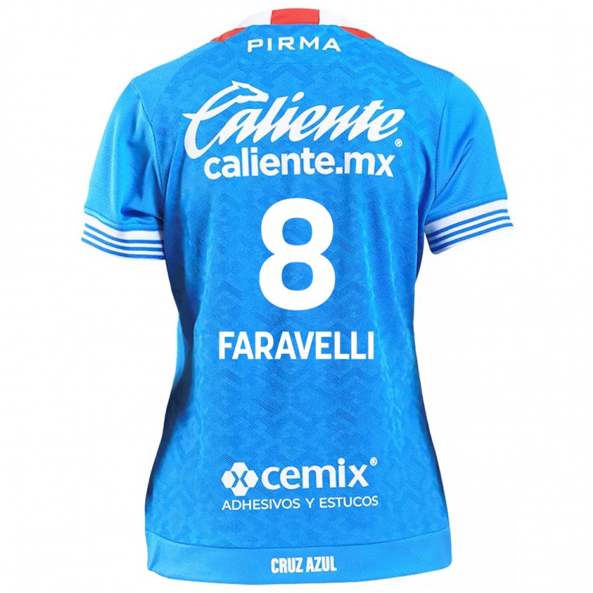 Criança Camisola Lorenzo Faravelli #8 Céu Azul Principal 2024/25 Camisa Brasil