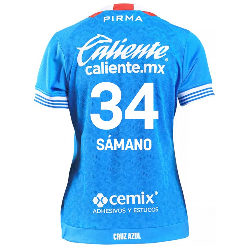 Criança Camisola Leonardo Sámano #34 Céu Azul Principal 2024/25 Camisa Brasil