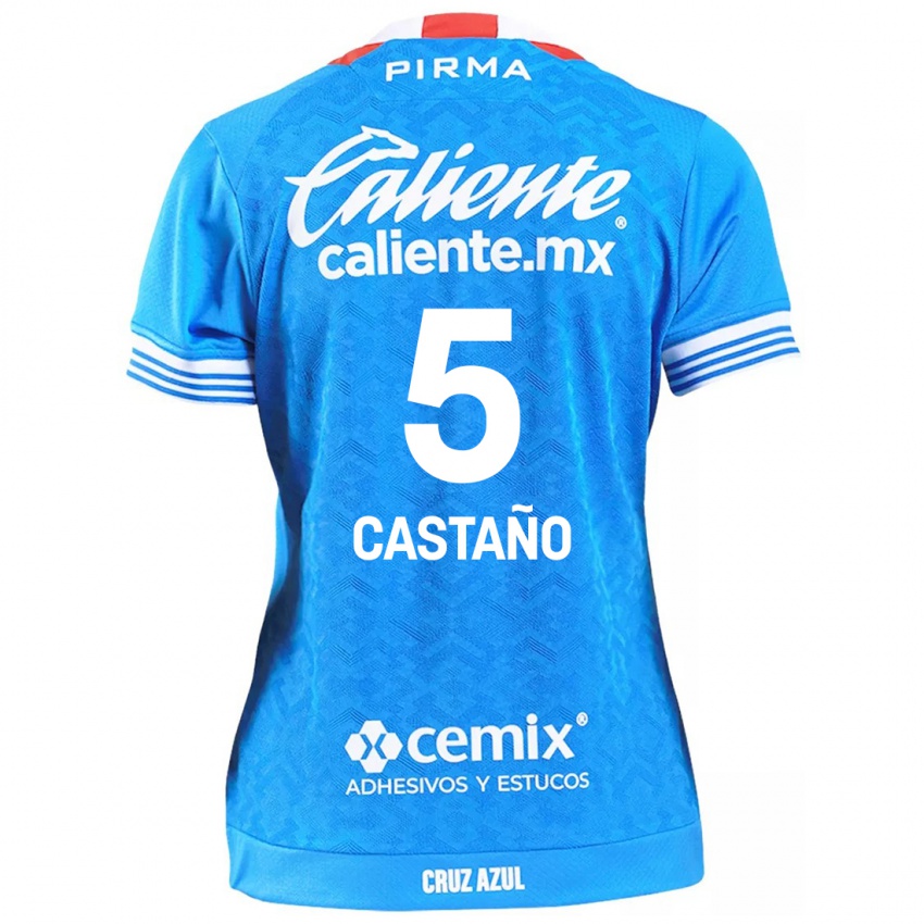 Criança Camisola Kevin Castaño #5 Céu Azul Principal 2024/25 Camisa Brasil