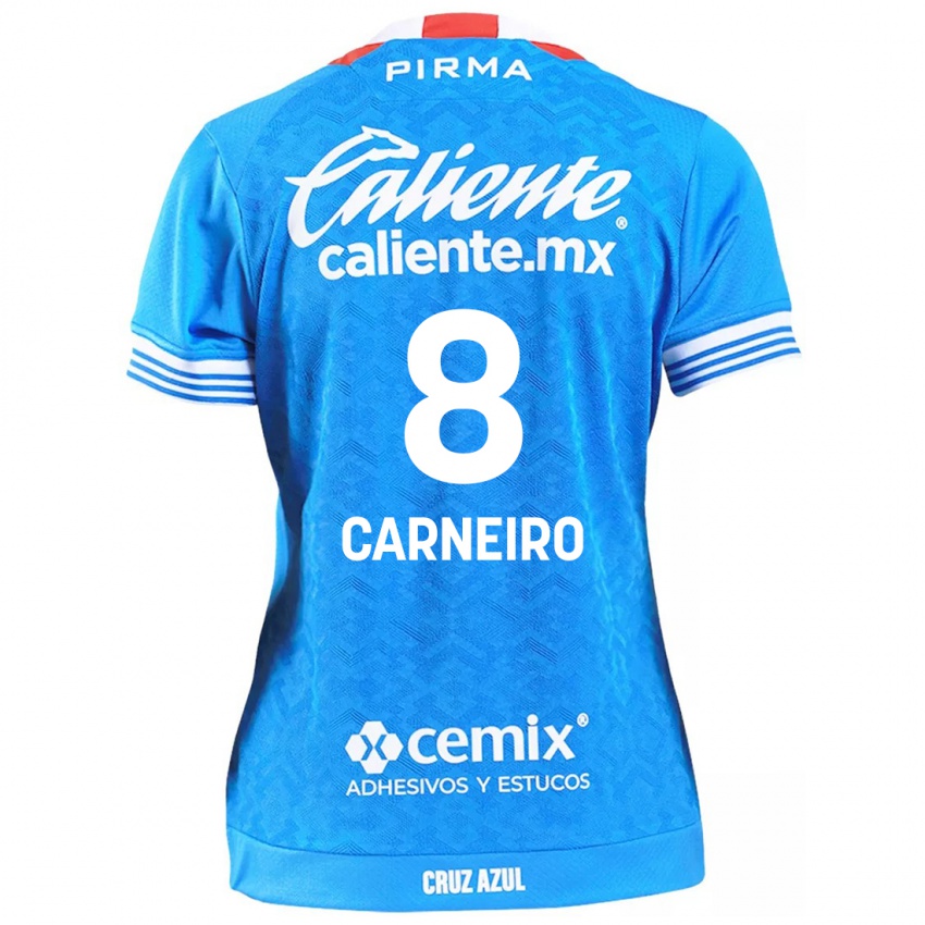 Criança Camisola Gonzalo Carneiro #8 Céu Azul Principal 2024/25 Camisa Brasil