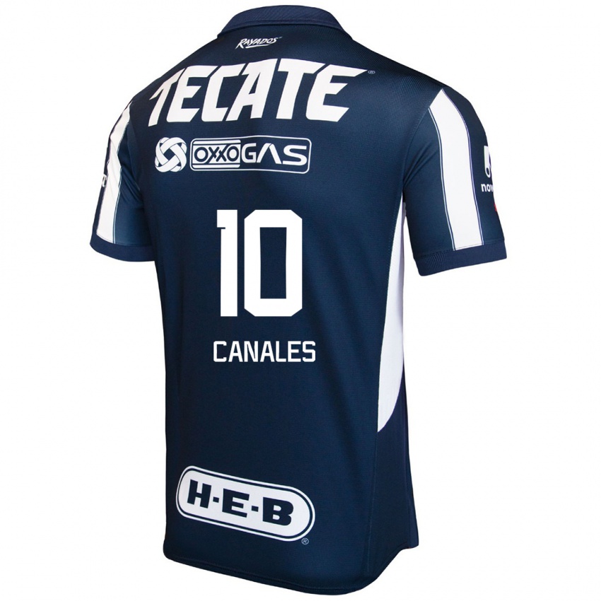 Criança Camisola Sergio Canales #10 Azul Vermelho Branco Principal 2024/25 Camisa Brasil