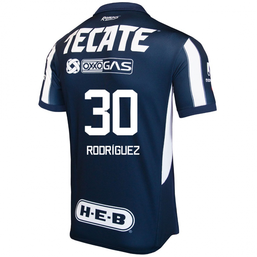 Criança Camisola Jorge Rodríguez #30 Azul Vermelho Branco Principal 2024/25 Camisa Brasil