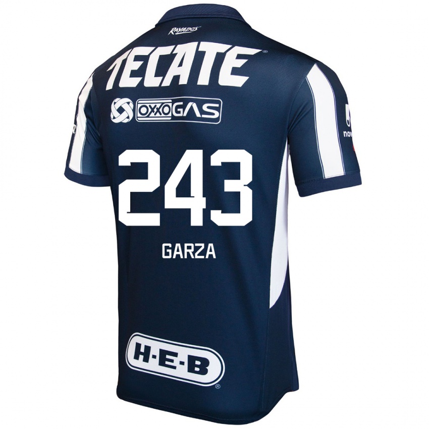 Criança Camisola César Garza #243 Azul Vermelho Branco Principal 2024/25 Camisa Brasil