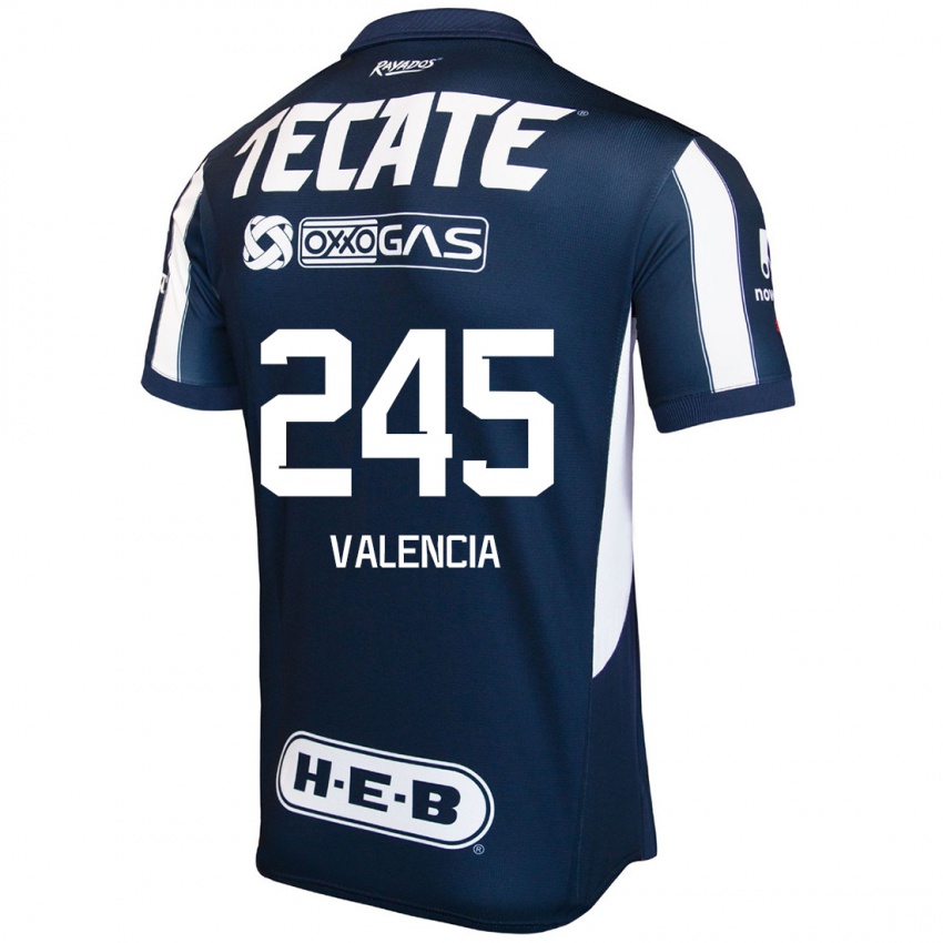 Criança Camisola Cristian Valencia #245 Azul Vermelho Branco Principal 2024/25 Camisa Brasil