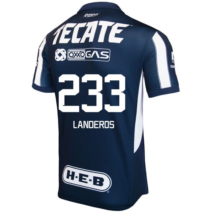 Criança Camisola Jorge Landeros #233 Azul Vermelho Branco Principal 2024/25 Camisa Brasil