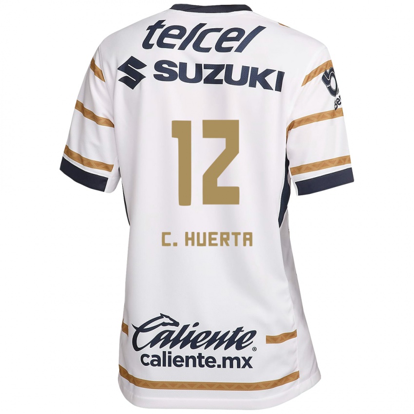 Criança Camisola César Huerta #12 Obsidiana Branca Principal 2024/25 Camisa Brasil