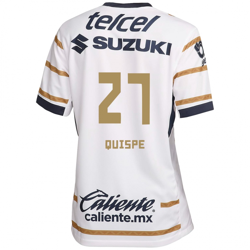 Criança Camisola Piero Quispe #27 Obsidiana Branca Principal 2024/25 Camisa Brasil