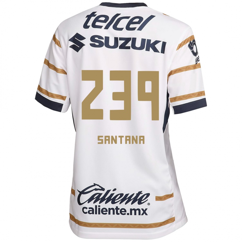 Criança Camisola Guillermo Santana #239 Obsidiana Branca Principal 2024/25 Camisa Brasil