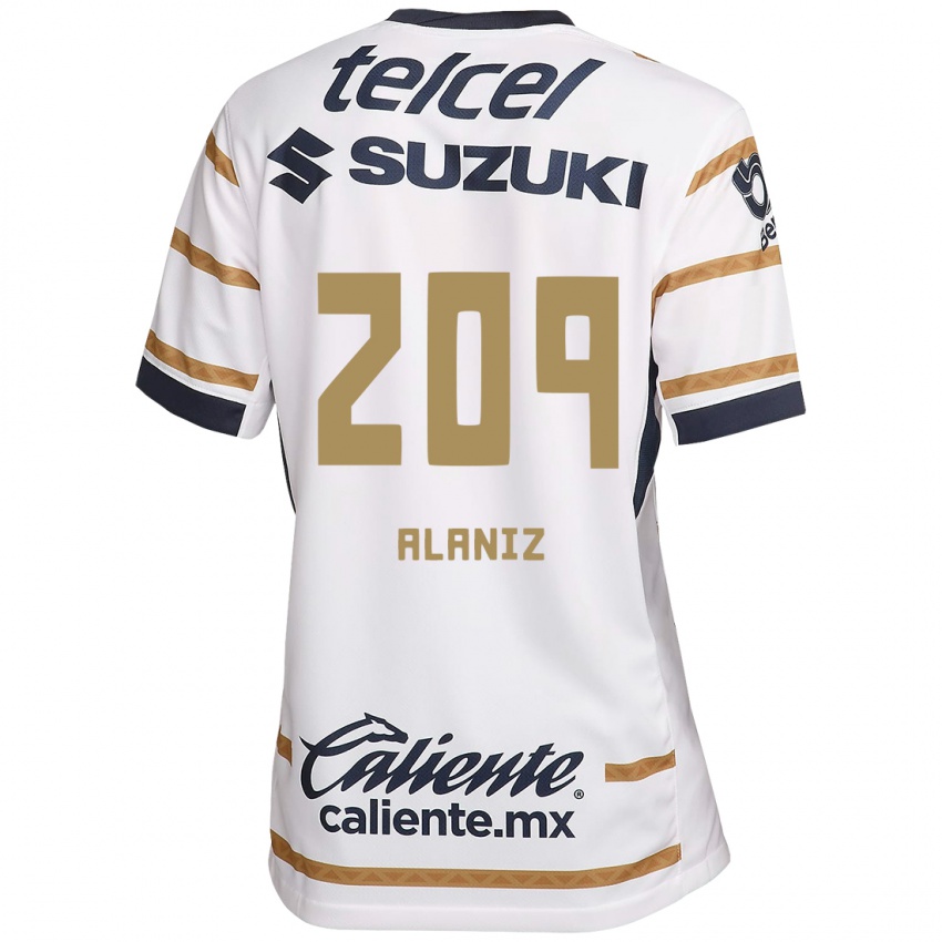 Criança Camisola Jorge Alaniz #209 Obsidiana Branca Principal 2024/25 Camisa Brasil