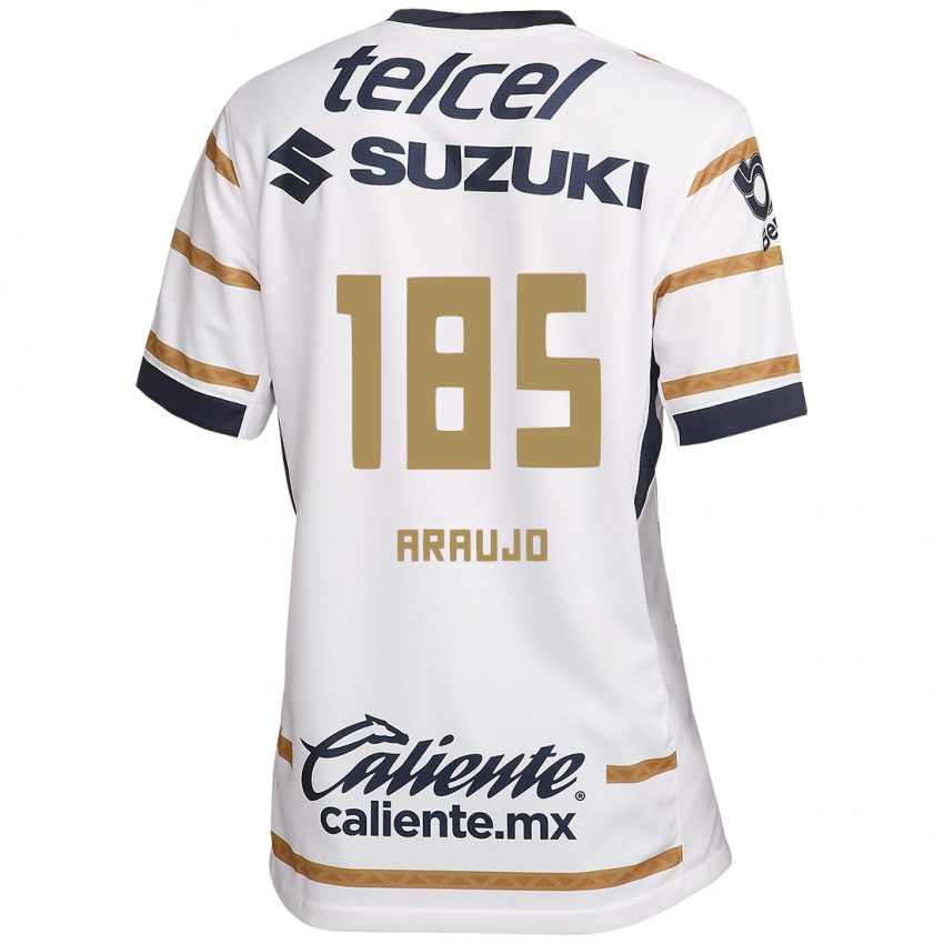 Criança Camisola Andrés Araujo #185 Obsidiana Branca Principal 2024/25 Camisa Brasil