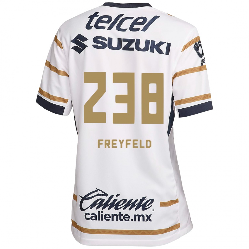 Criança Camisola Julián Freyfeld #238 Obsidiana Branca Principal 2024/25 Camisa Brasil