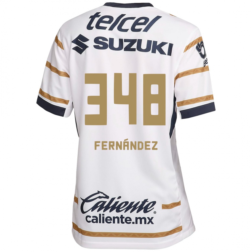 Criança Camisola Yerik Fernández #348 Obsidiana Branca Principal 2024/25 Camisa Brasil