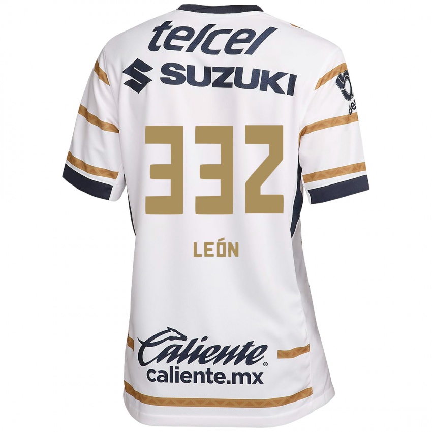 Criança Camisola Andryk León #332 Obsidiana Branca Principal 2024/25 Camisa Brasil