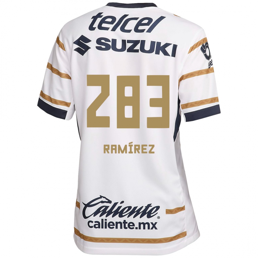 Criança Camisola Dennis Ramírez #283 Obsidiana Branca Principal 2024/25 Camisa Brasil