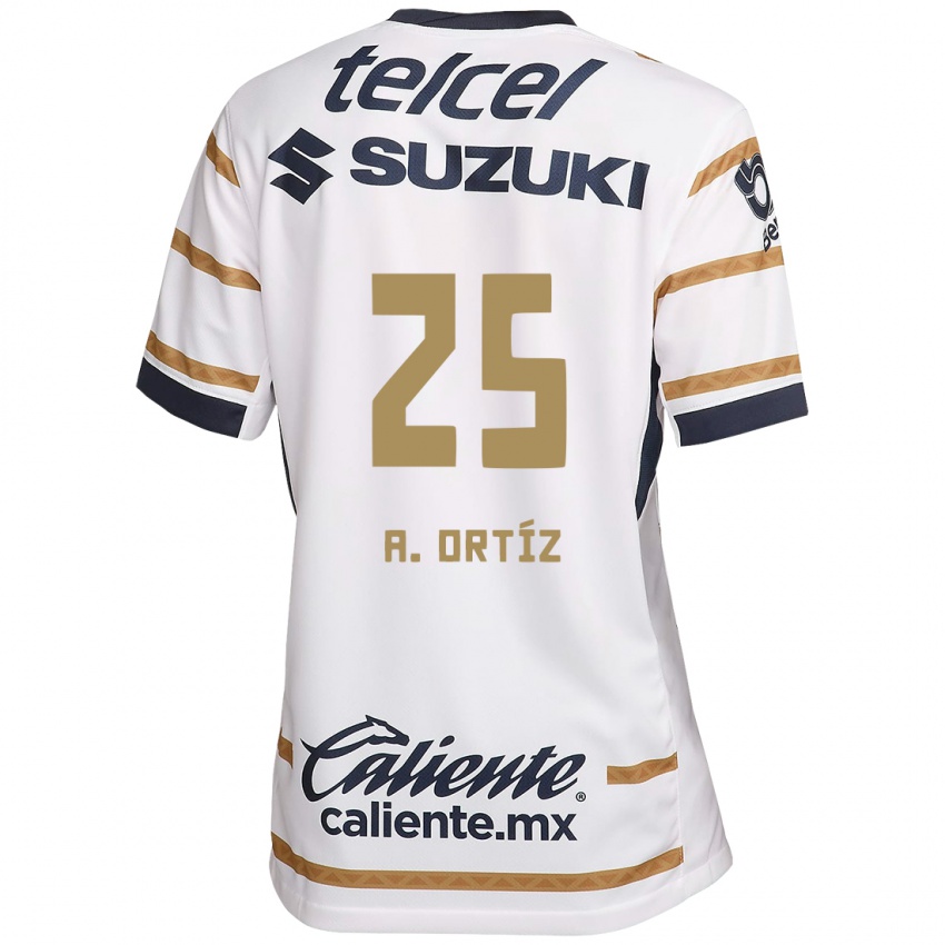 Criança Camisola Arturo Ortiz #25 Obsidiana Branca Principal 2024/25 Camisa Brasil